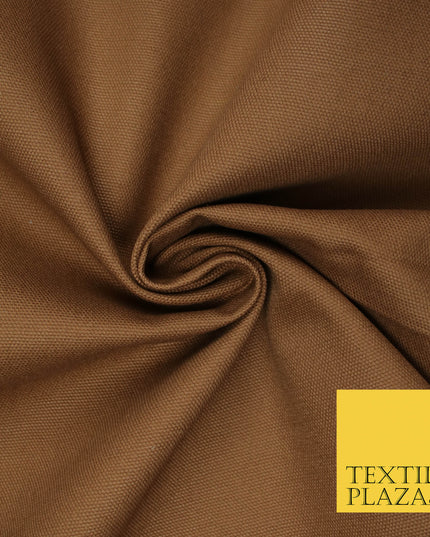 GINGER BROWN Premium Plain 100% Cotton Canvas Fabric Upholstery Dress Bags Craft Material 57" 5587