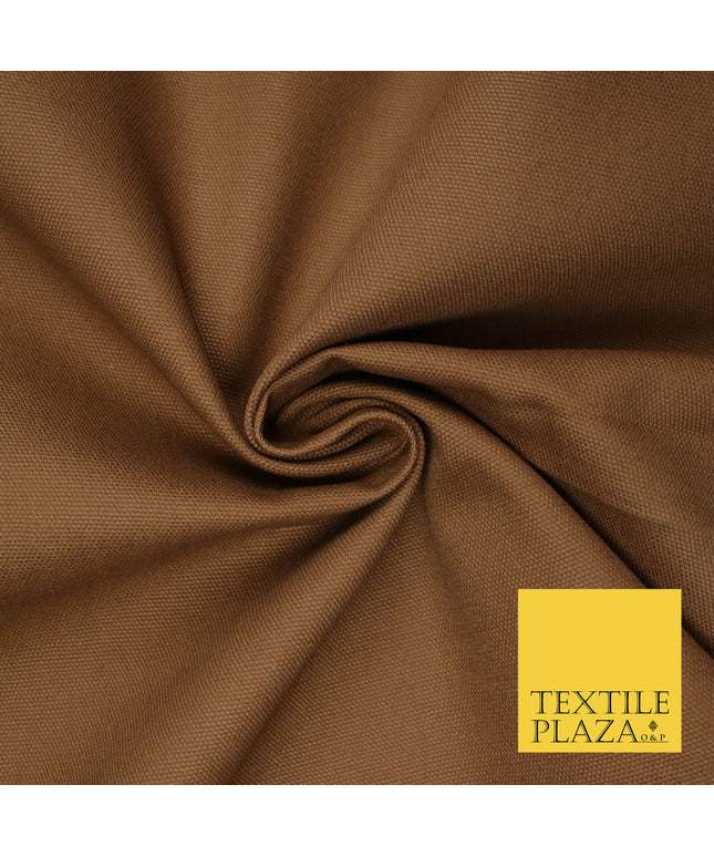 GINGER BROWN Premium Plain 100% Cotton Canvas Fabric Upholstery Dress Bags Craft Material 57" 5587