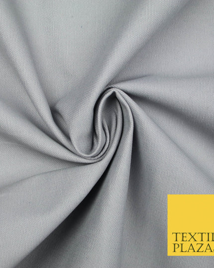SILVER GREY Premium Plain 100% Cotton Canvas Fabric Upholstery Dress Bags Craft Material 57" 5588