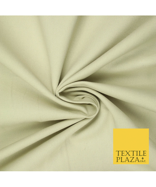 ECRU STONE CREAM Premium Plain 100% Cotton Canvas Fabric Upholstery Dress Bags Craft Material 57" 5589