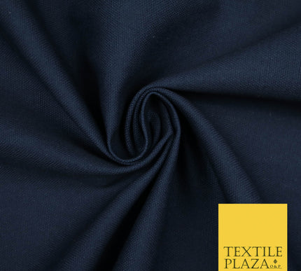 NAVY BLUE Premium Plain 100% Cotton Canvas Fabric Upholstery Dress Bags Craft Material 57" 5590