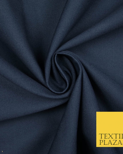 VINTAGE BLUE Premium Plain 100% Cotton Canvas Fabric Upholstery Dress Bags Craft Material 57" 5591