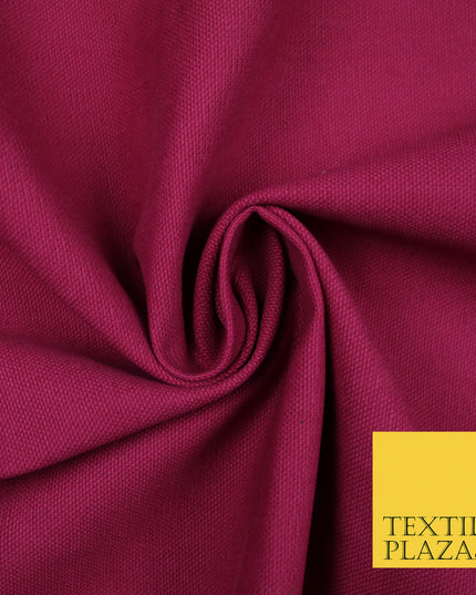 RASPBERRY PINK Premium Plain 100% Cotton Canvas Fabric Upholstery Dress Bags Craft Material 57" 5592
