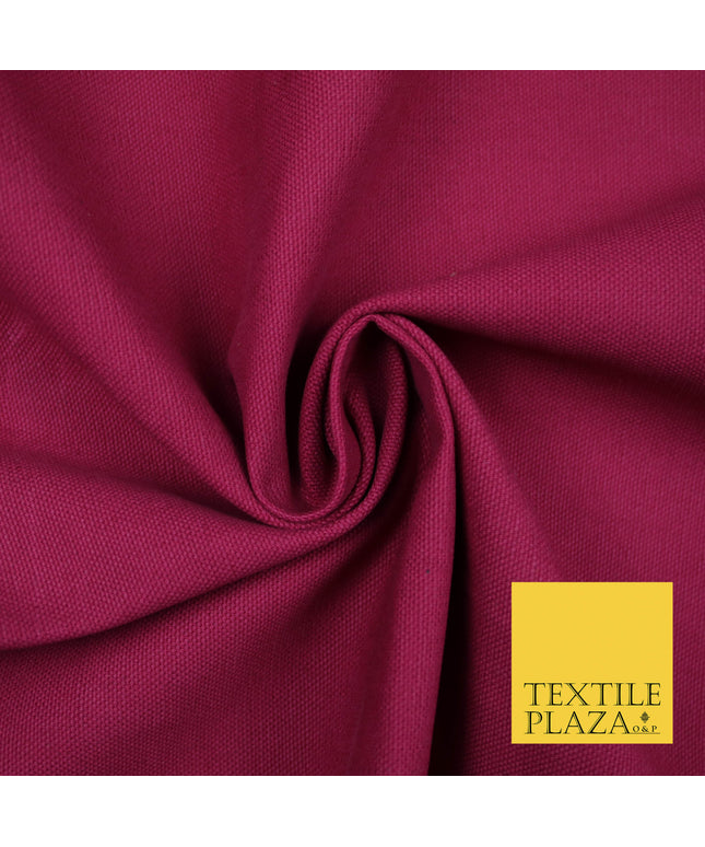 RASPBERRY PINK Premium Plain 100% Cotton Canvas Fabric Upholstery Dress Bags Craft Material 57" 5592