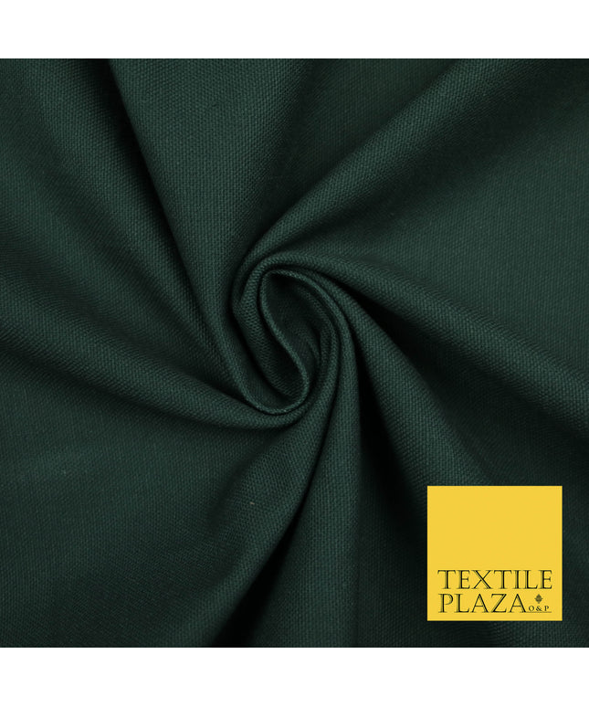 DARK FOREST GREEN Premium Plain 100% Cotton Canvas Fabric Upholstery Dress Bags Craft Material 57" 5593
