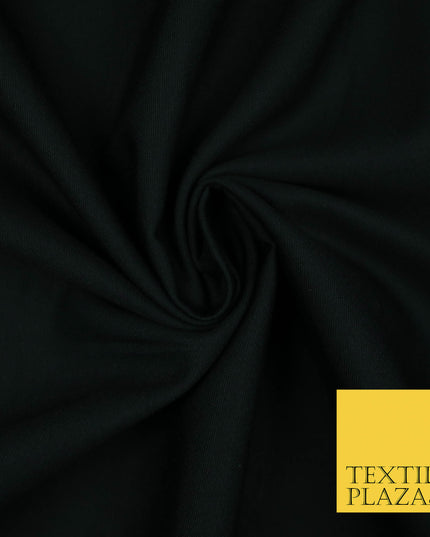 BLACK Premium Plain 100% Cotton Canvas Fabric Upholstery Dress Bags Craft Material 57" 5595