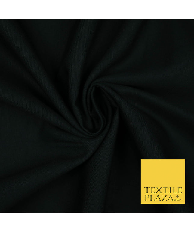 BLACK Premium Plain 100% Cotton Canvas Fabric Upholstery Dress Bags Craft Material 57" 5595