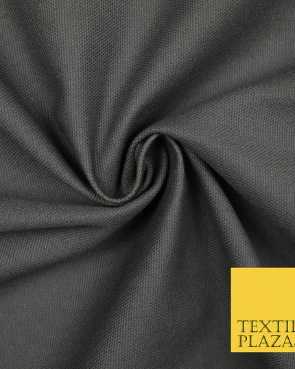 DARK GREY Premium Plain 100% Cotton Canvas Fabric Upholstery Dress Bags Craft Material 57" 5596