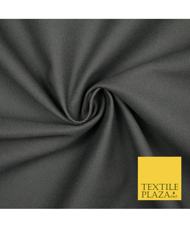 DARK GREY Premium Plain 100% Cotton Canvas Fabric Upholstery Dress Bags Craft Material 57" 5596