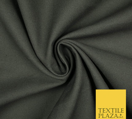 FOSSIL GREY Premium Plain 100% Cotton Canvas Fabric Upholstery Dress Bags Craft Material 57" 5597