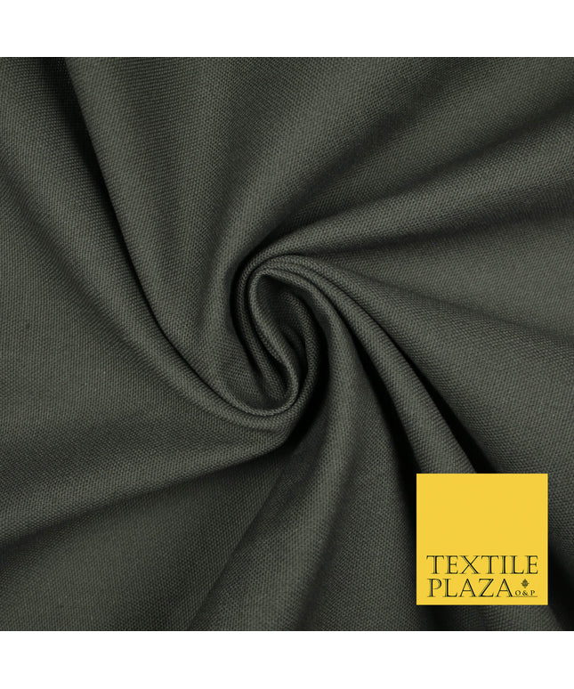 FOSSIL GREY Premium Plain 100% Cotton Canvas Fabric Upholstery Dress Bags Craft Material 57" 5597
