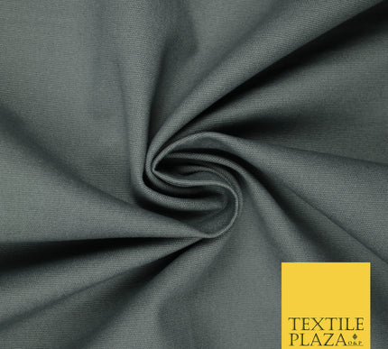 ELEPHANT GREY Premium Plain 100% Cotton Canvas Fabric Upholstery Dress Bags Craft Material 57" 5598