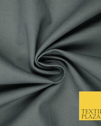 ELEPHANT GREY Premium Plain 100% Cotton Canvas Fabric Upholstery Dress Bags Craft Material 57" 5598