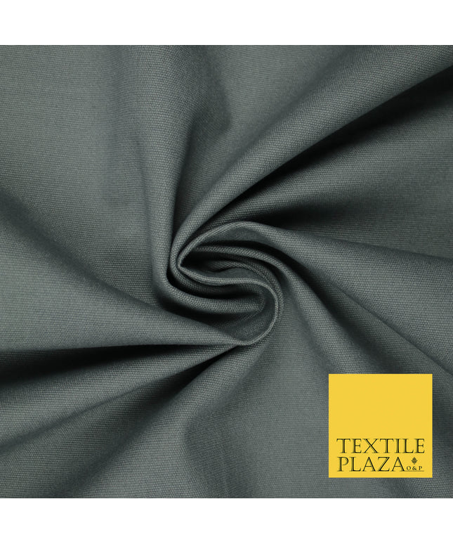 ELEPHANT GREY Premium Plain 100% Cotton Canvas Fabric Upholstery Dress Bags Craft Material 57" 5598