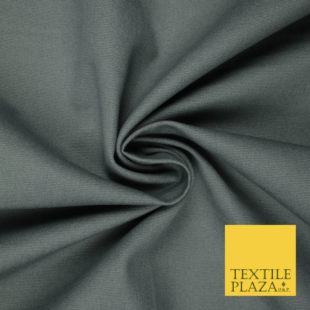 ELEPHANT GREY Premium Plain 100% Cotton Canvas Fabric Upholstery Dress Bags Craft Material 57" 5598