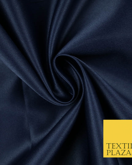 INK BLUE Luxury Plain Smooth Matt Duchess Satin Fabric Material Bridal Wedding Dress 58" 5601
