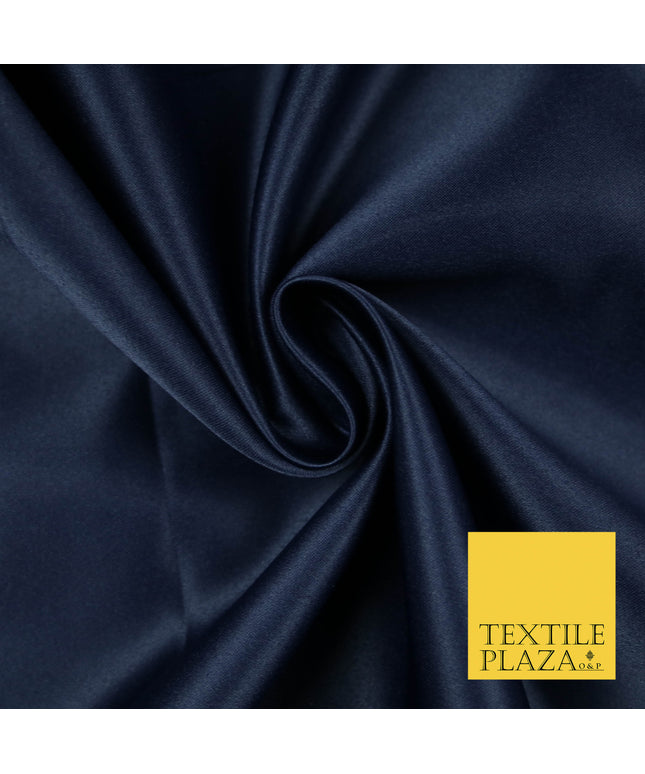 INK BLUE Luxury Plain Smooth Matt Duchess Satin Fabric Material Bridal Wedding Dress 58" 5601