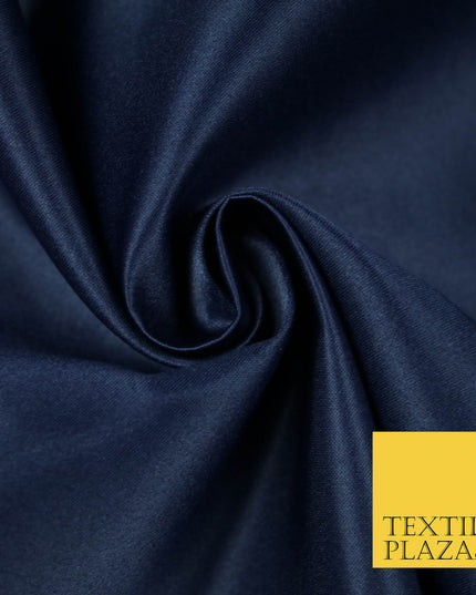 NAVY BLUE Luxury Plain Smooth Matt Duchess Satin Fabric Material Bridal Wedding Dress 58" 5602