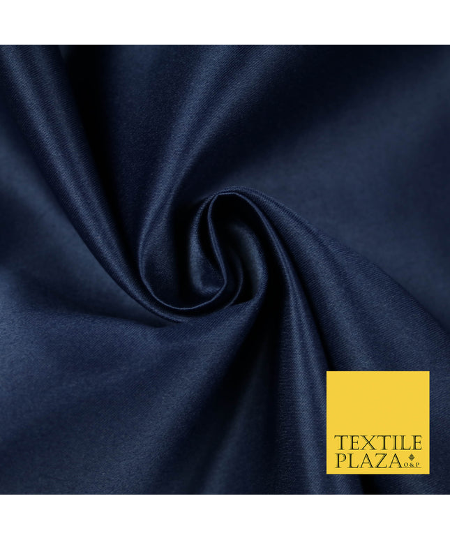 NAVY BLUE Luxury Plain Smooth Matt Duchess Satin Fabric Material Bridal Wedding Dress 58" 5602
