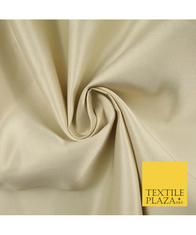 OYSTER GOLD Luxury Plain Smooth Matt Duchess Satin Fabric Material Bridal Wedding Dress 58" 5608