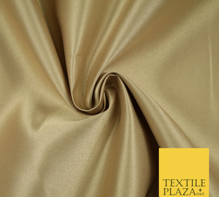 BEIGE GOLD Luxury Plain Smooth Matt Duchess Satin Fabric Material Bridal Wedding Dress 58" 5609