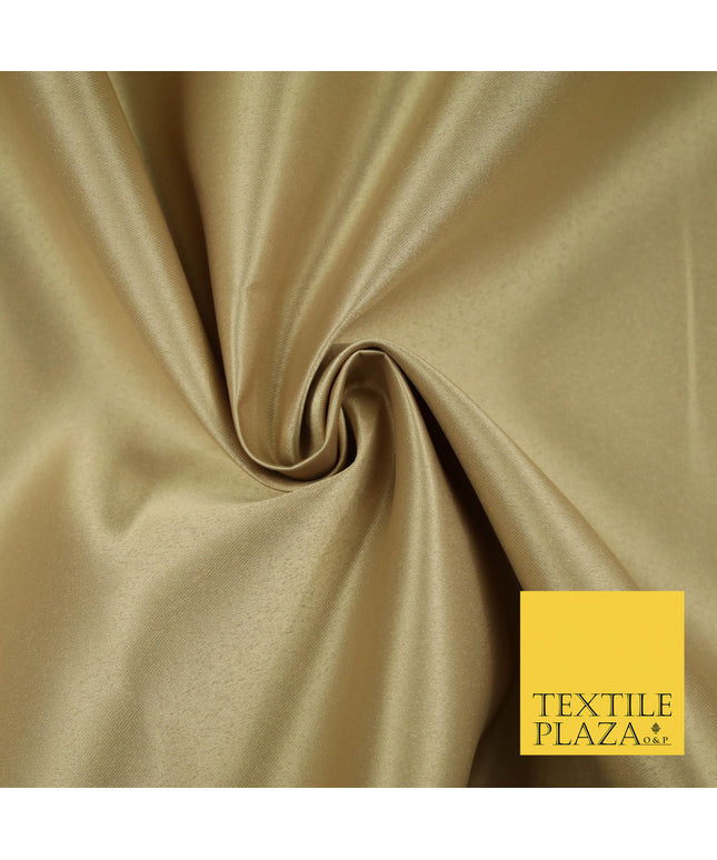 BEIGE GOLD Luxury Plain Smooth Matt Duchess Satin Fabric Material Bridal Wedding Dress 58" 5609