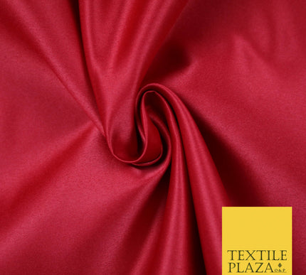 DEEP RED Luxury Plain Smooth Matt Duchess Satin Fabric Material Bridal Wedding Dress 58" 5615