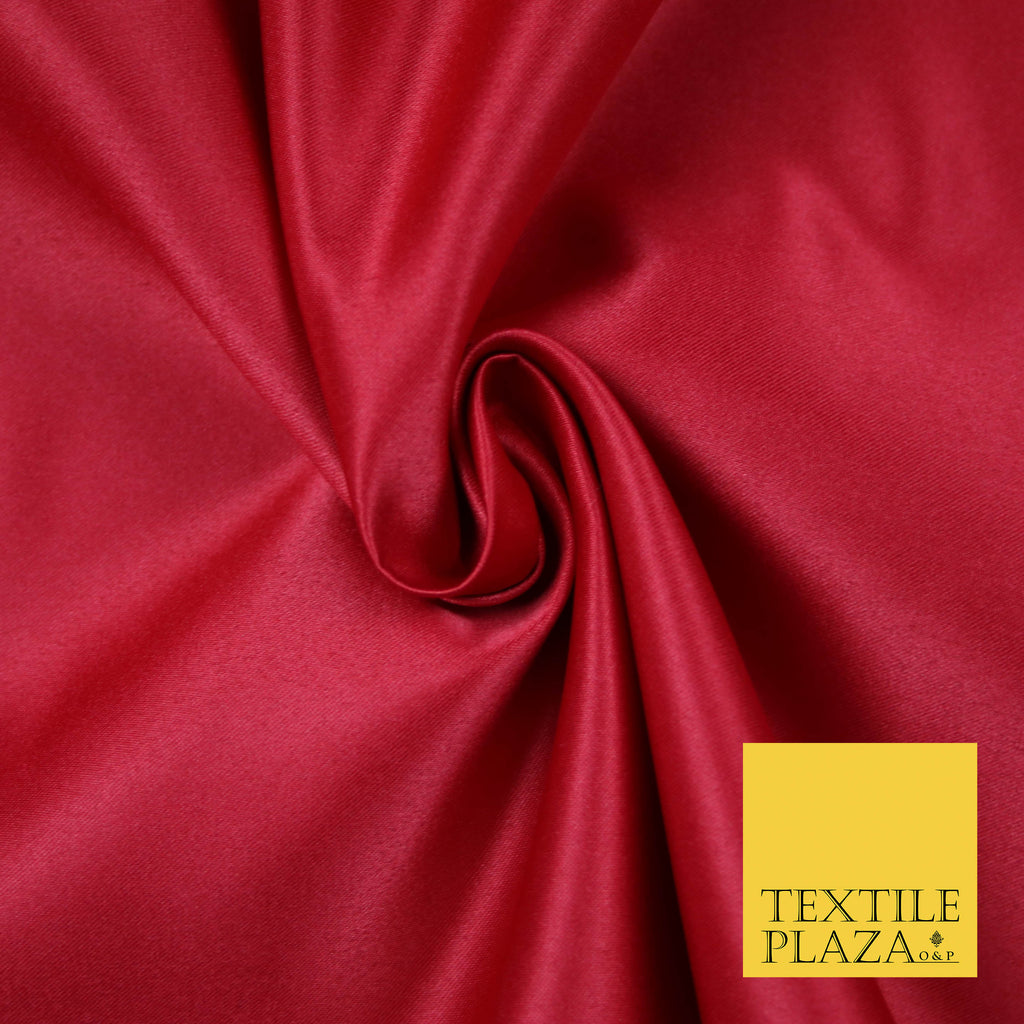 DEEP RED Luxury Plain Smooth Matt Duchess Satin Fabric Material Bridal Wedding Dress 58" 5615