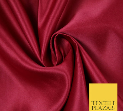 RASPBERRY RED Luxury Plain Smooth Matt Duchess Satin Fabric Material Bridal Wedding Dress 58" 5616