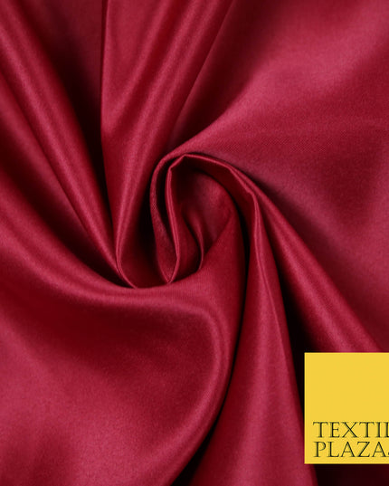 RASPBERRY RED Luxury Plain Smooth Matt Duchess Satin Fabric Material Bridal Wedding Dress 58" 5616