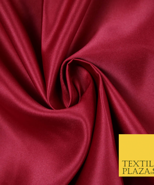 RASPBERRY RED Luxury Plain Smooth Matt Duchess Satin Fabric Material B   Textile Plaza
