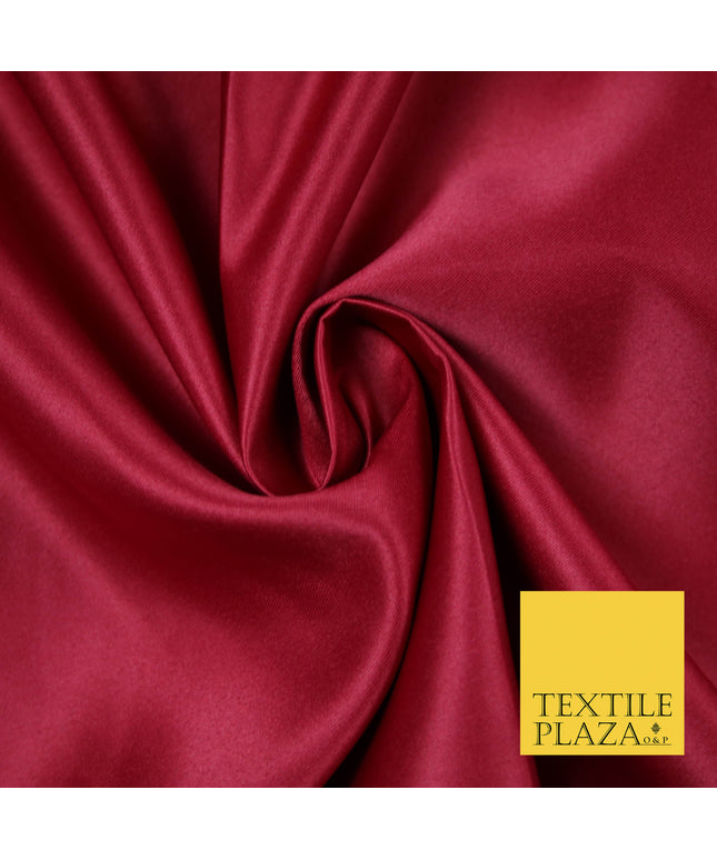 RASPBERRY RED Luxury Plain Smooth Matt Duchess Satin Fabric Material Bridal Wedding Dress 58" 5616