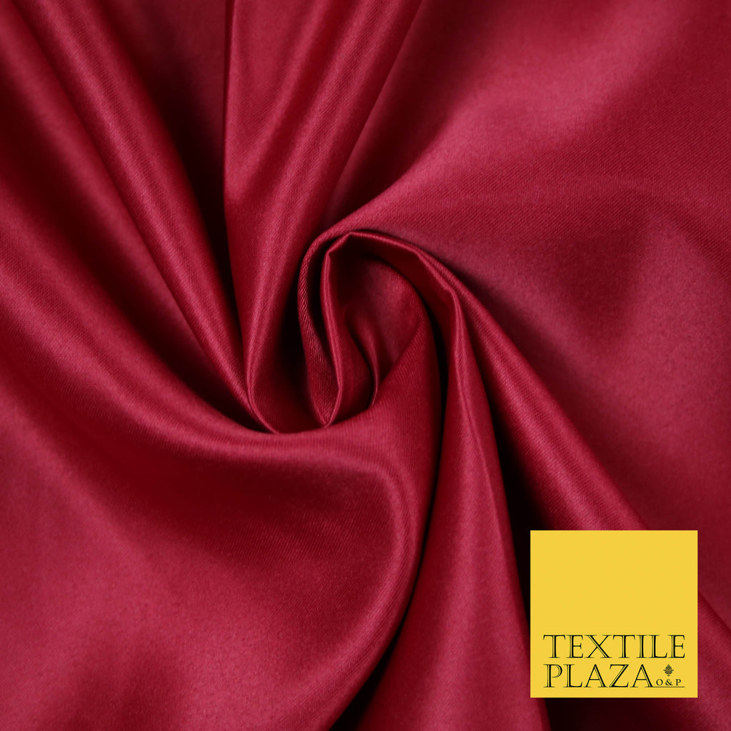 RASPBERRY RED Luxury Plain Smooth Matt Duchess Satin Fabric Material Bridal Wedding Dress 58" 5616