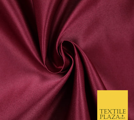 WINE BURGUNDY Luxury Plain Smooth Matt Duchess Satin Fabric Material Bridal Wedding Dress 58" 5617