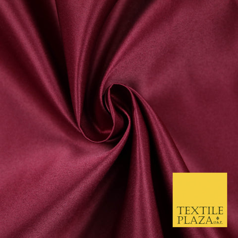 WINE BURGUNDY Luxury Plain Smooth Matt Duchess Satin Fabric Material Bridal Wedding Dress 58" 5617