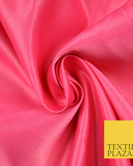 CANDY PINK Luxury Plain Smooth Matt Duchess Satin Fabric Material Bridal Wedding Dress 58" 5621