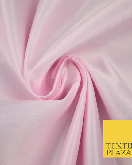 PALE BABY PINK Luxury Plain Smooth Matt Duchess Satin Fabric Material Bridal Wedding Dress 58" 5626