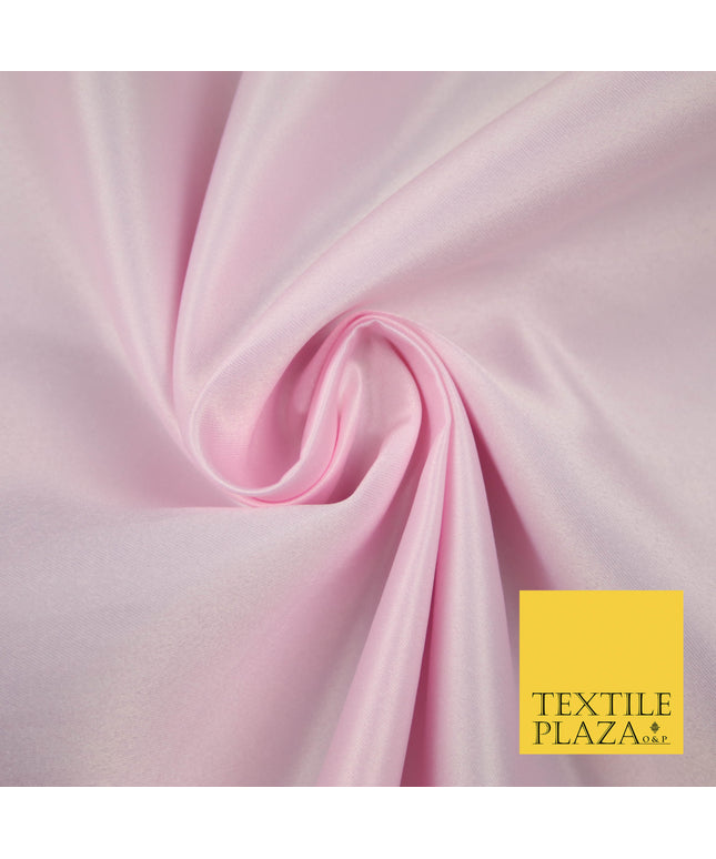 PALE BABY PINK Luxury Plain Smooth Matt Duchess Satin Fabric Material Bridal Wedding Dress 58" 5626