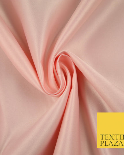 PALE POWDER PINK Luxury Plain Smooth Matt Duchess Satin Fabric Material Bridal Wedding Dress 58" 5628