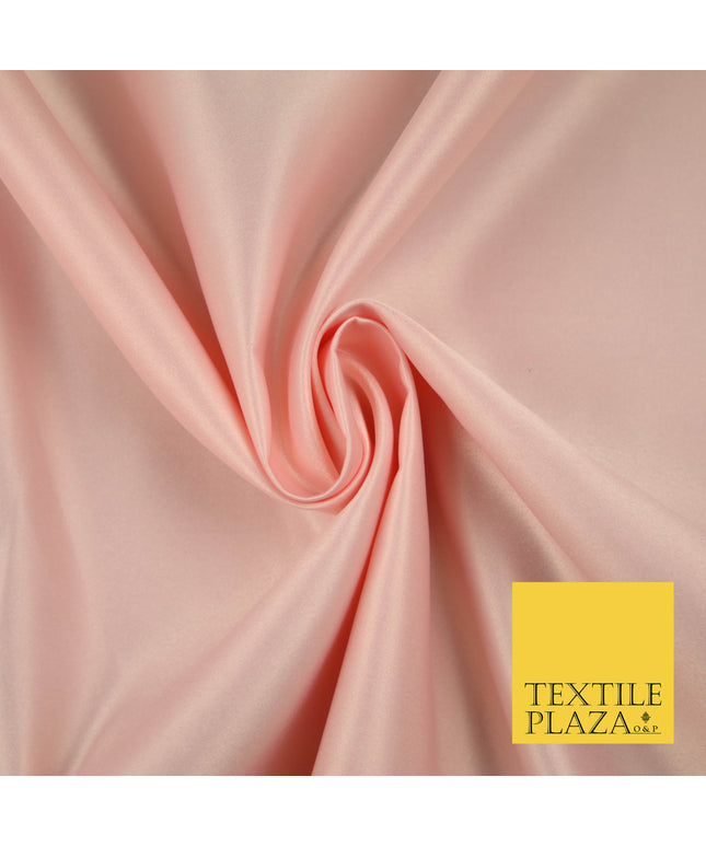 PALE POWDER PINK Luxury Plain Smooth Matt Duchess Satin Fabric Material Bridal Wedding Dress 58" 5628