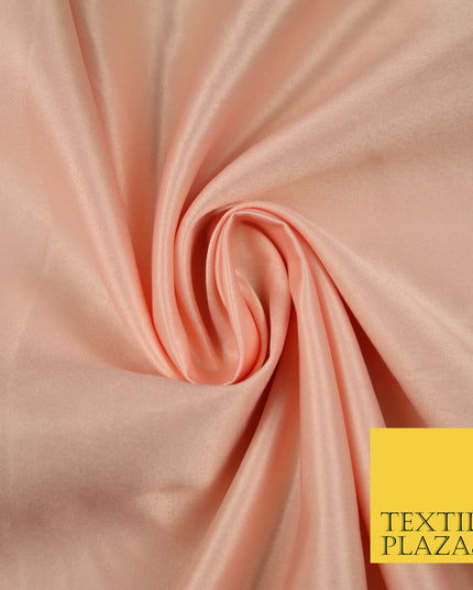 LIGHT PEACH Luxury Plain Smooth Matt Duchess Satin Fabric Material Bridal Wedding Dress 58" 5629