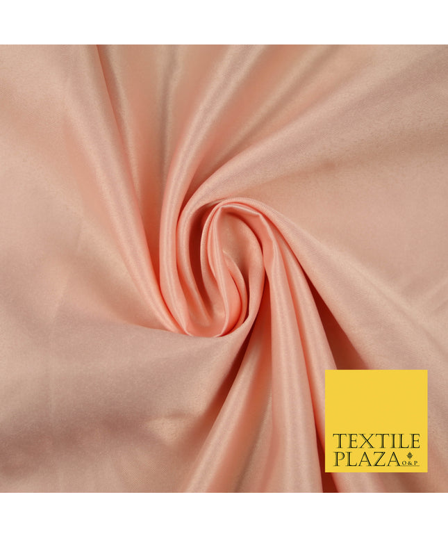LIGHT PEACH Luxury Plain Smooth Matt Duchess Satin Fabric Material Bridal Wedding Dress 58" 5629