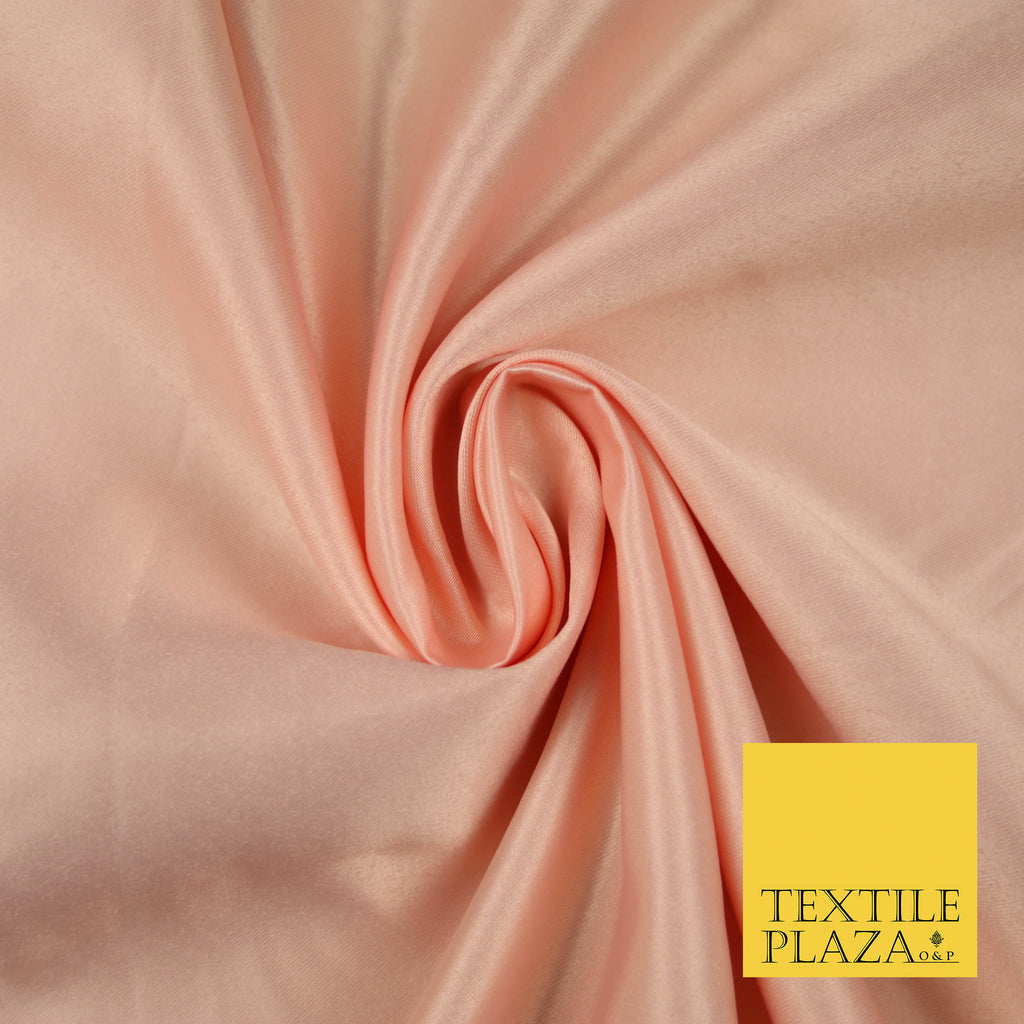 LIGHT PEACH Luxury Plain Smooth Matt Duchess Satin Fabric Material Bridal Wedding Dress 58" 5629