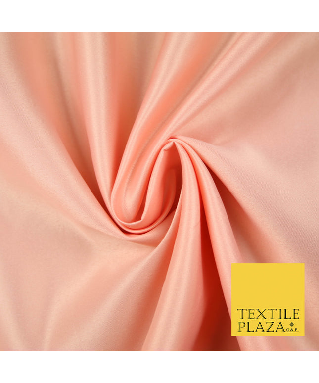 PEACH Luxury Plain Smooth Matt Duchess Satin Fabric Material Bridal Wedding Dress 58" 5630