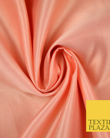 BRIGHT DEEP PEACH Luxury Plain Smooth Matt Duchess Satin Fabric Material Bridal Wedding Dress 58" 5631