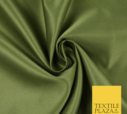 OLIVE GREEN Luxury Plain Smooth Matt Duchess Satin Fabric Material Bridal Wedding Dress 58" 5633