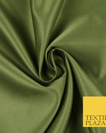 OLIVE GREEN Luxury Plain Smooth Matt Duchess Satin Fabric Material Bridal Wedding Dress 58" 5633