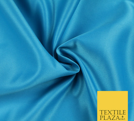 TURQUOISE BLUE Luxury Plain Smooth Matt Duchess Satin Fabric Material Bridal Wedding Dress 58" 5637