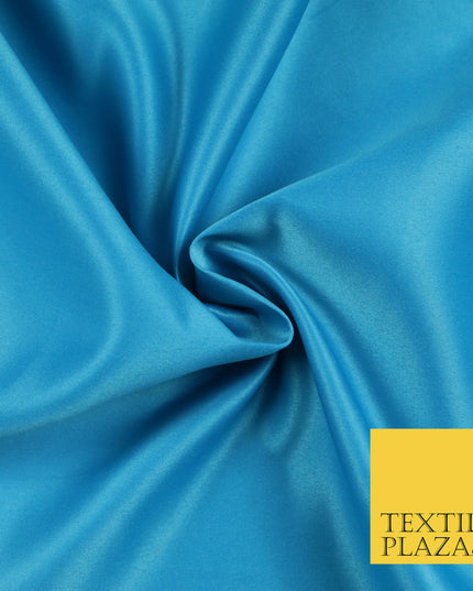 TURQUOISE BLUE Luxury Plain Smooth Matt Duchess Satin Fabric Material Bridal Wedding Dress 58" 5637