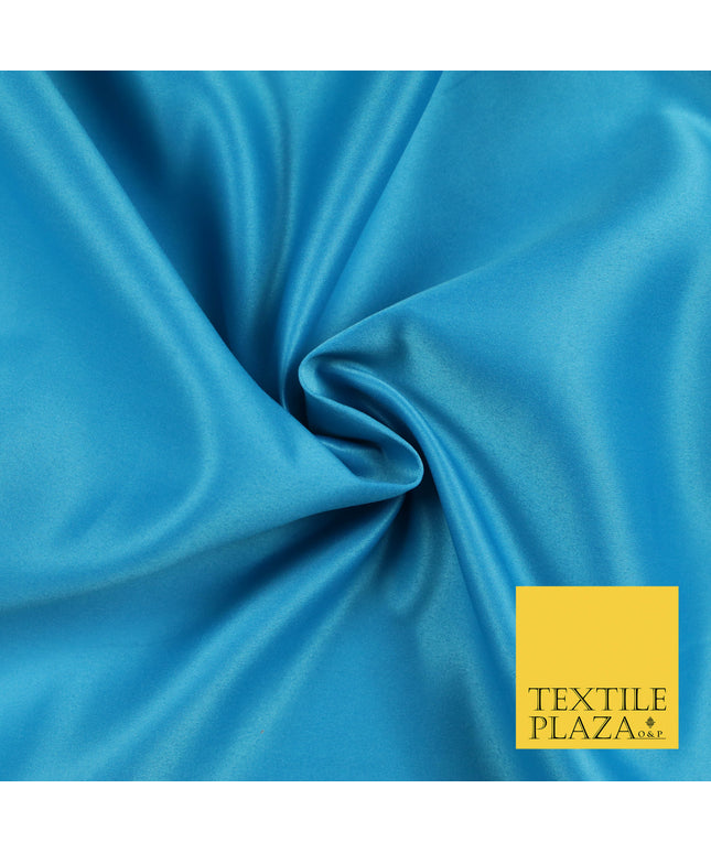 TURQUOISE BLUE Luxury Plain Smooth Matt Duchess Satin Fabric Material Bridal Wedding Dress 58" 5637